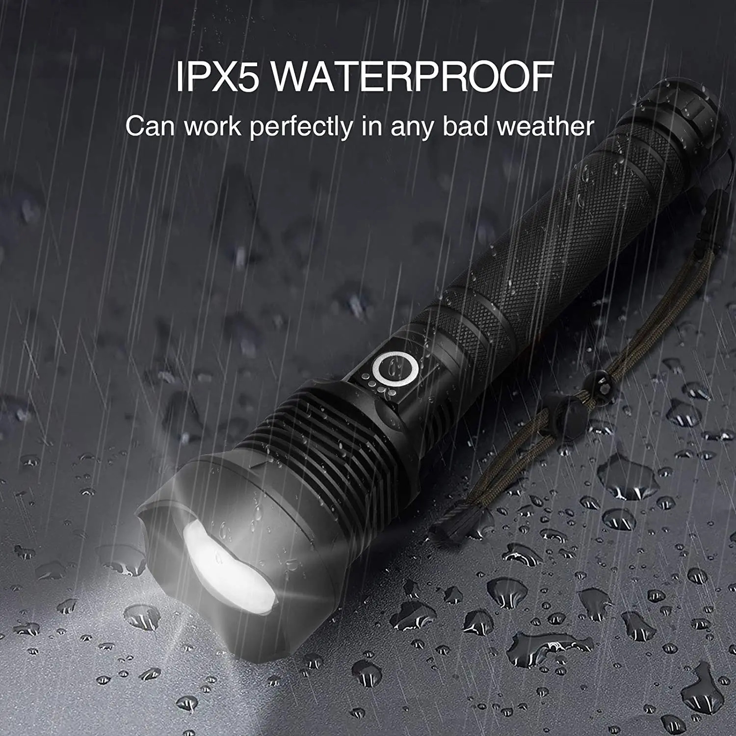 2024 Powerful 10W 10000 lumens 5Modes Waterproof Camping Tactical Torch flash LED USB Rechargeable flashlights lamp light