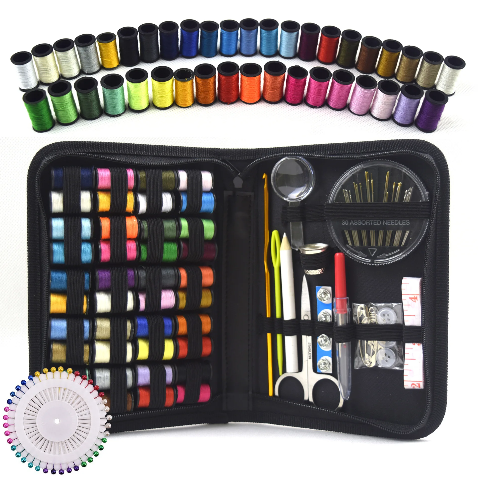 High quality professional 18 color home travel sewing kit