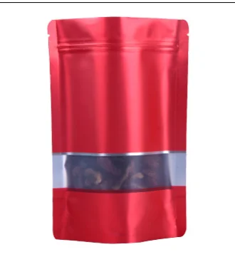 
In Stock Multicolor Colored Zipper Food Window Plastic Printing Package Aluminum Foil Stand Up Zip Lock Pouch Bag 