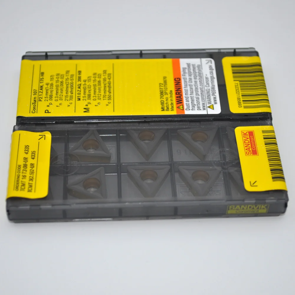 Sween Brand TCMT 16T308-UR Insert for Turning, Carbide, Triangle, Neutral Cut, 4335 Grade, Ti(C,N)+Al2O3+TiN ( Pack of 10 )