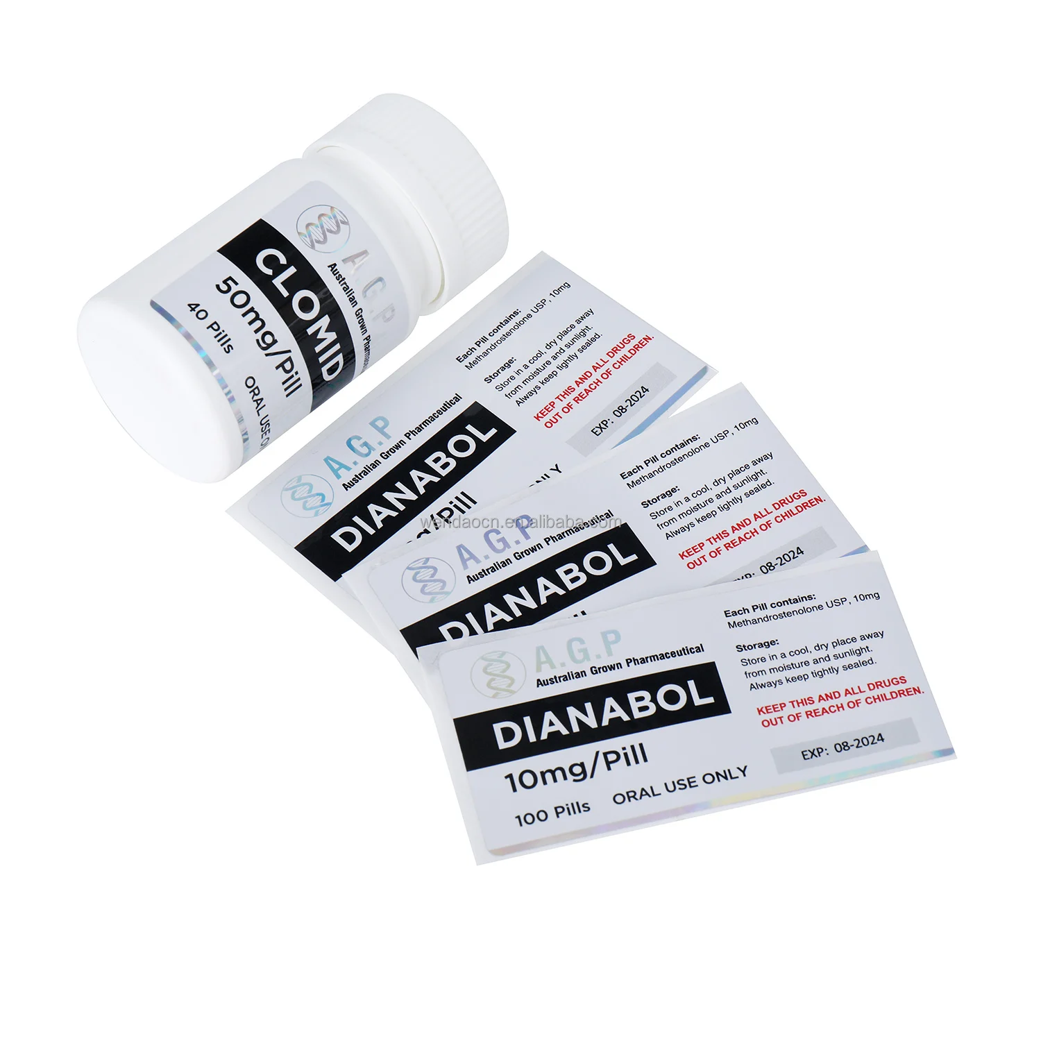 customized hologram HDPE plastic PET pill bottles and labels