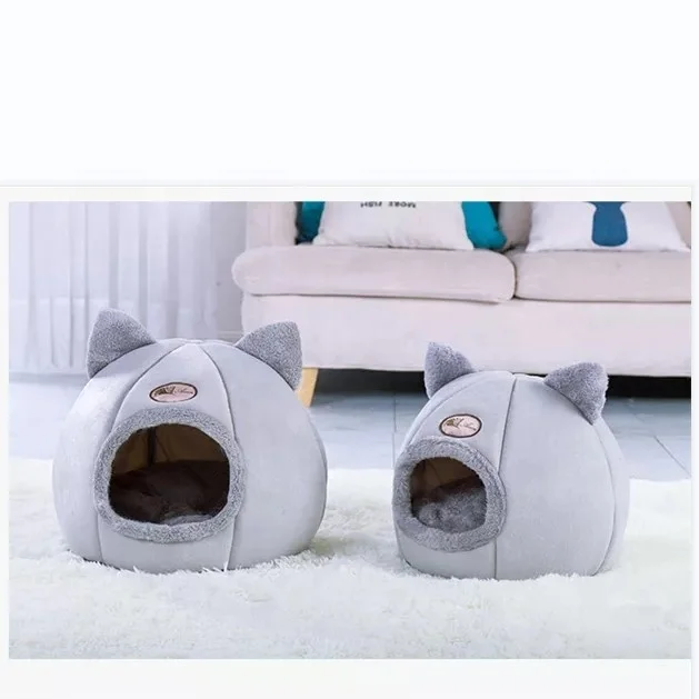 Pet Cat Tent Kennel Warm Winter Nest Soft Foldable Dog Sleeping Pad House Cat Nest bed