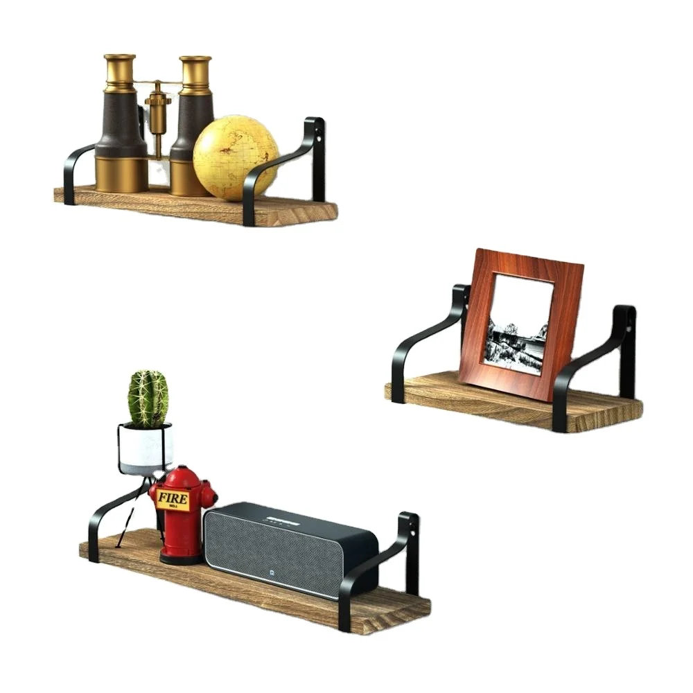 Wholesale Floating Baby Nursery Book Shelf Wooden Storage Display Book Shelf Floating Wall Shelves