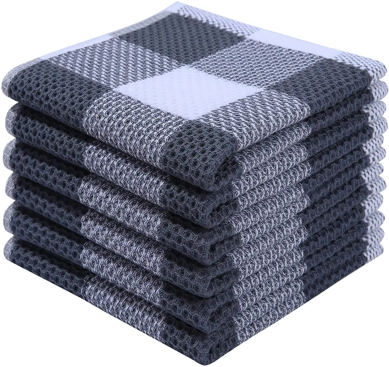 Amazon hot sale waffle weave towel high quality absorbent and easy to clean waffle organic cotton towels durable dish towels