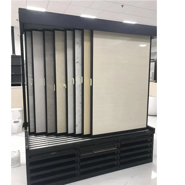 Custom High Quality Metal/Steel Display Stand Rack for Floor and Wall Tiles Shelf for Store Shop Exhibition Showroom Use