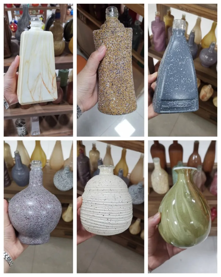 Wholesale 375ml 500ml 750ml:Cooking Oil Sauce Vinegar black matte olive oil bottle glass with cork lid