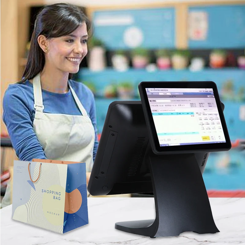 15 дюймов сенсорный экран Pos кассовый аппарат двойной экран Pos терминал все в одном Pos системы сенсорный экран Pos системы