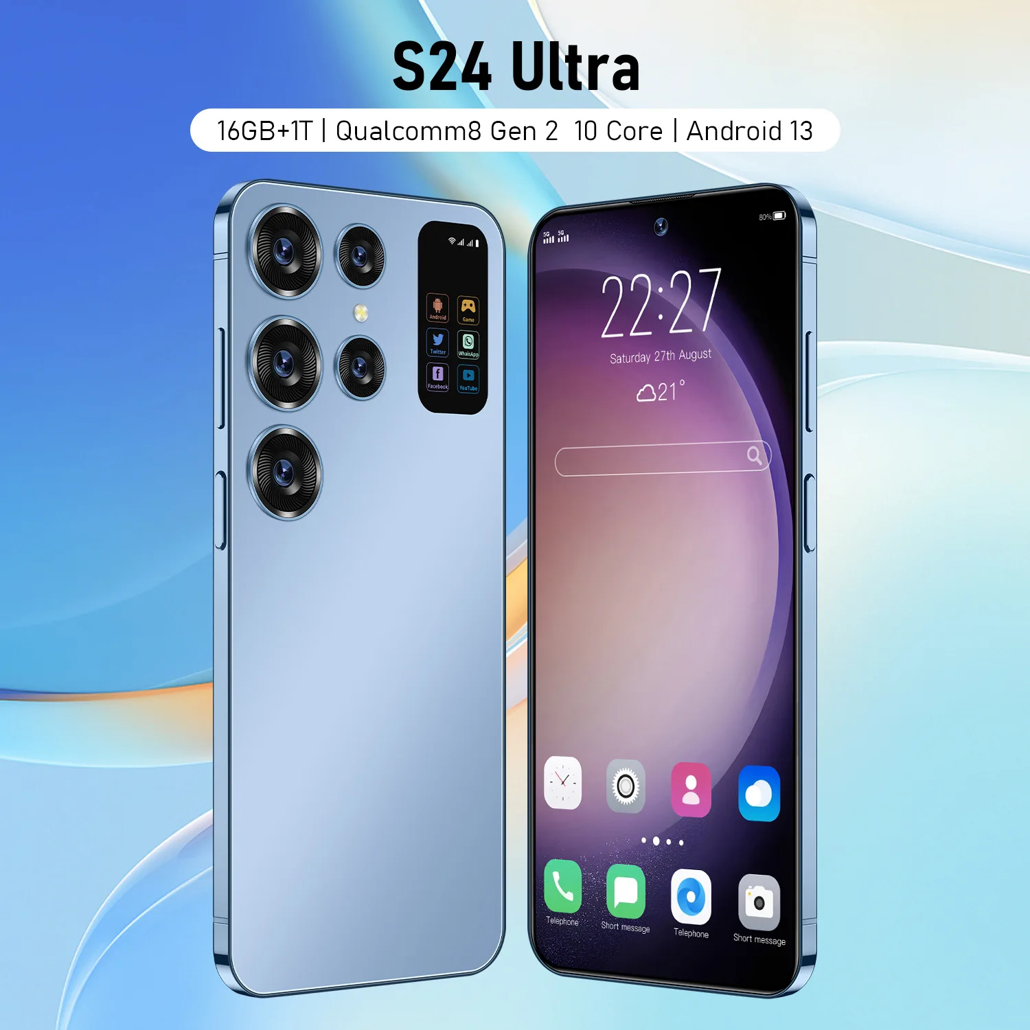 Multi-languages unlocked s24 ultra 5G hot sale Mobile phone with dual SIM cards