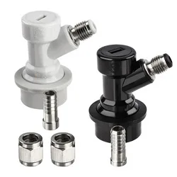 Ball Lock Keg MFL Disconnects Kit, Keg Fittings with Stainless Steel Swivel Nuts 5/16 Gas, 1/4 Liquid Barbed & Worm Clamp