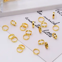 O Ring Bracelet Women Jewelry Accessories 18k Gold Plated Can Through Double Hole Beads Closed Copper Jump Rings