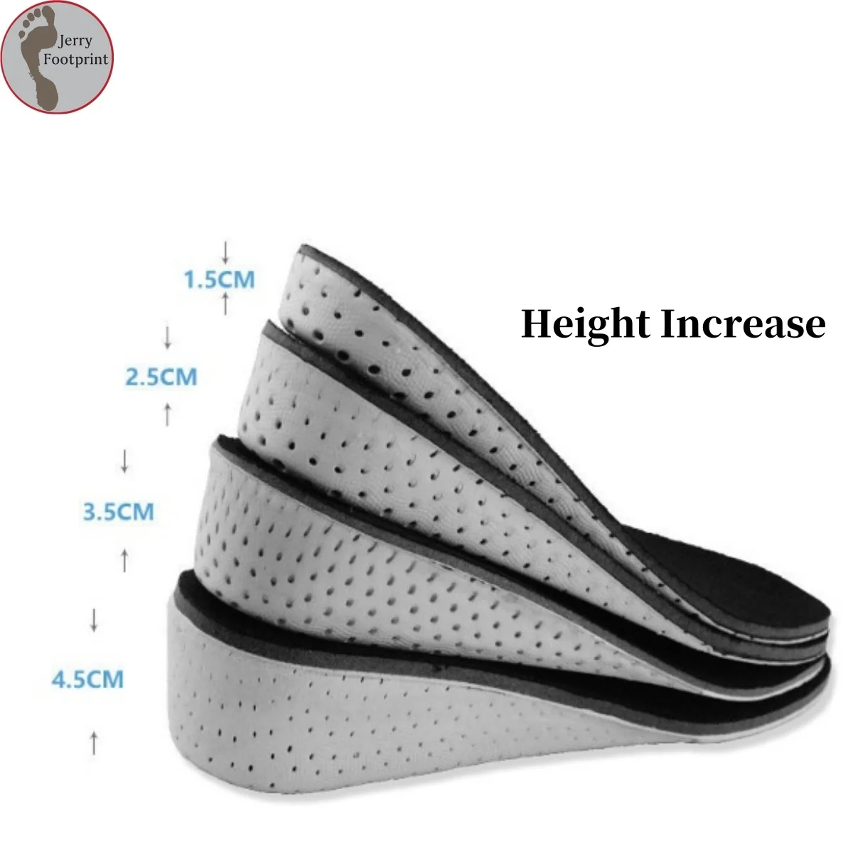 Unisex EVA Invisible Height Increasing Breathable Memory Foam Cushioning Insoles