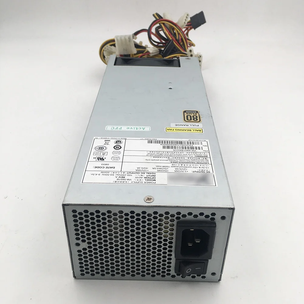 For 3Y Server Power Supply YM-5601B 2U 600W Perfect Test Before Shipment