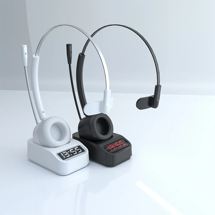 
24 hours music play mic noise cancelling BT call center phone single headset 