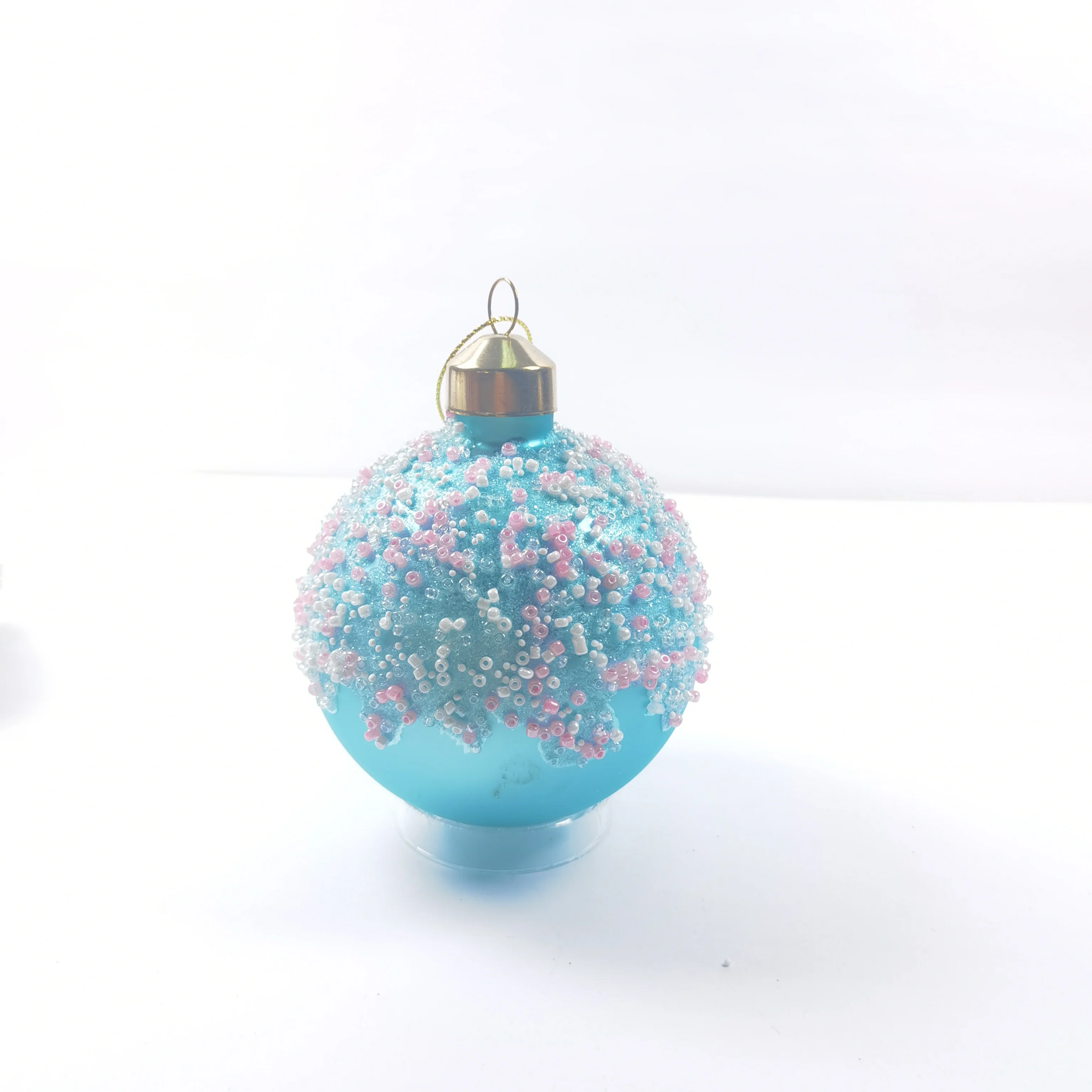 2022 New Christmas ornaments  gifts white and blue Christmas glass ball decorations for sale