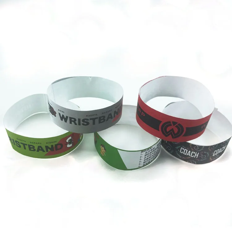 Waterproof Paper Bracelets Bracelets Tyvek Brown Moq 1 pcs Custom Tyvek Bracelet For Party Admission Tickets