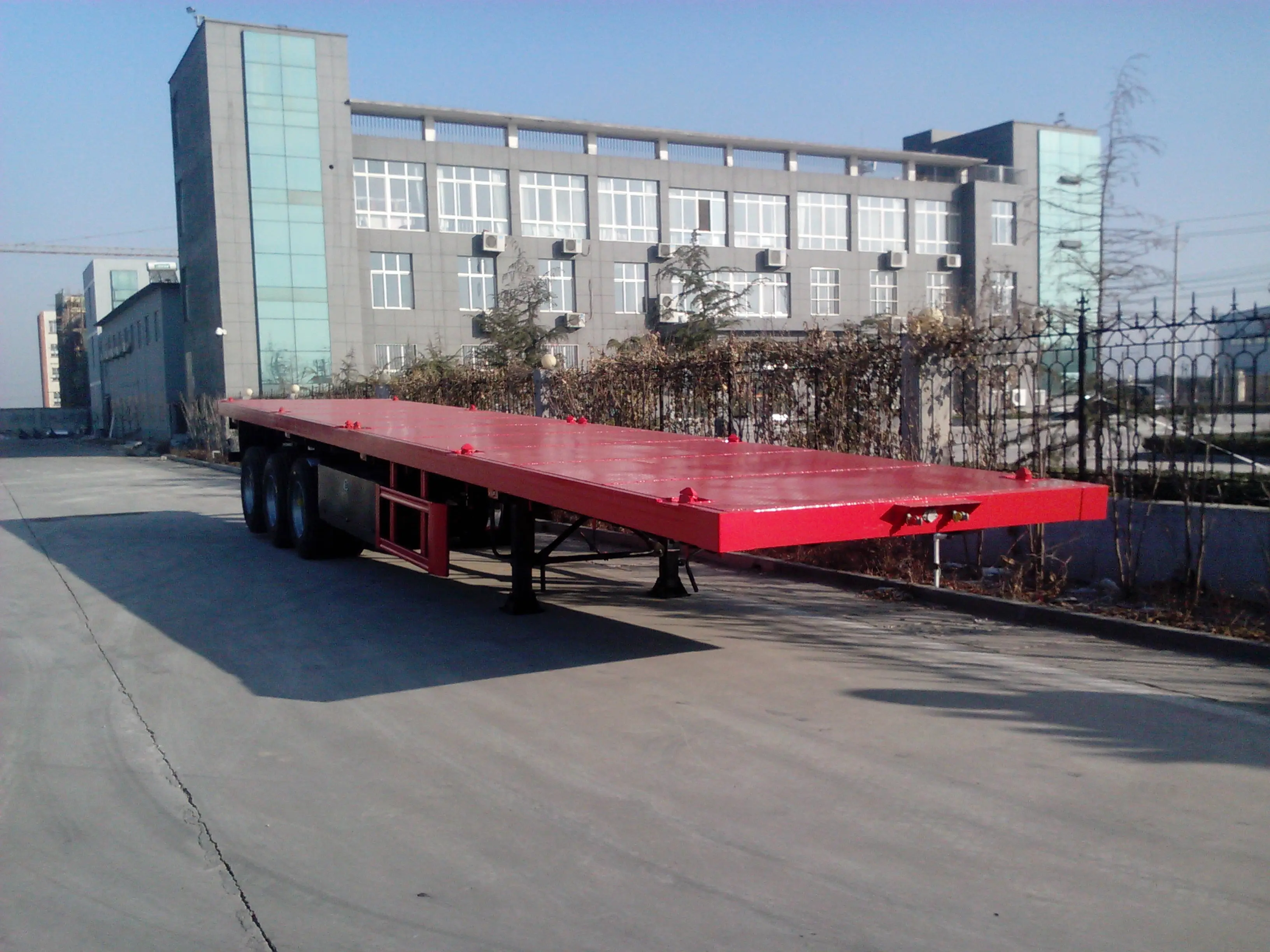 Хорошая цена 12Tires12R22.5 13 тонн 3 Ось 40 футов плоский контейнер прицеп бортовой полуприцеп Trailr