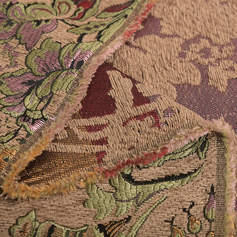 High-grade thickened European sand release chenille jacquard fabric curtain fabric cushion tablecloth