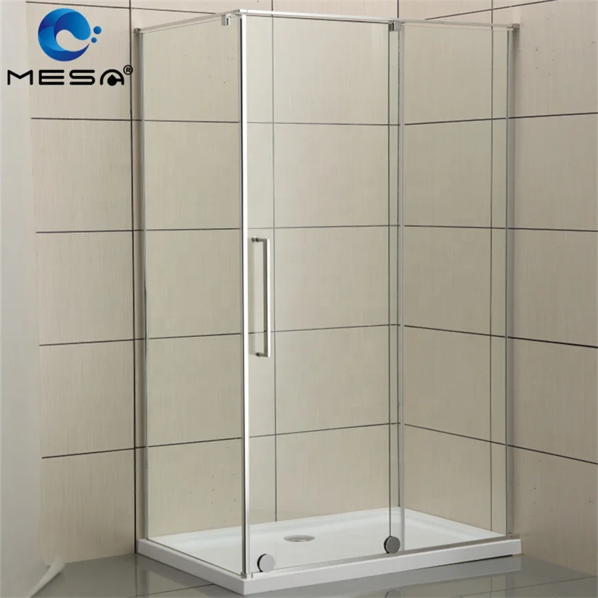 Stainless steel corner shower room 3 panel sliding glass door bath shower cubicle enclosures