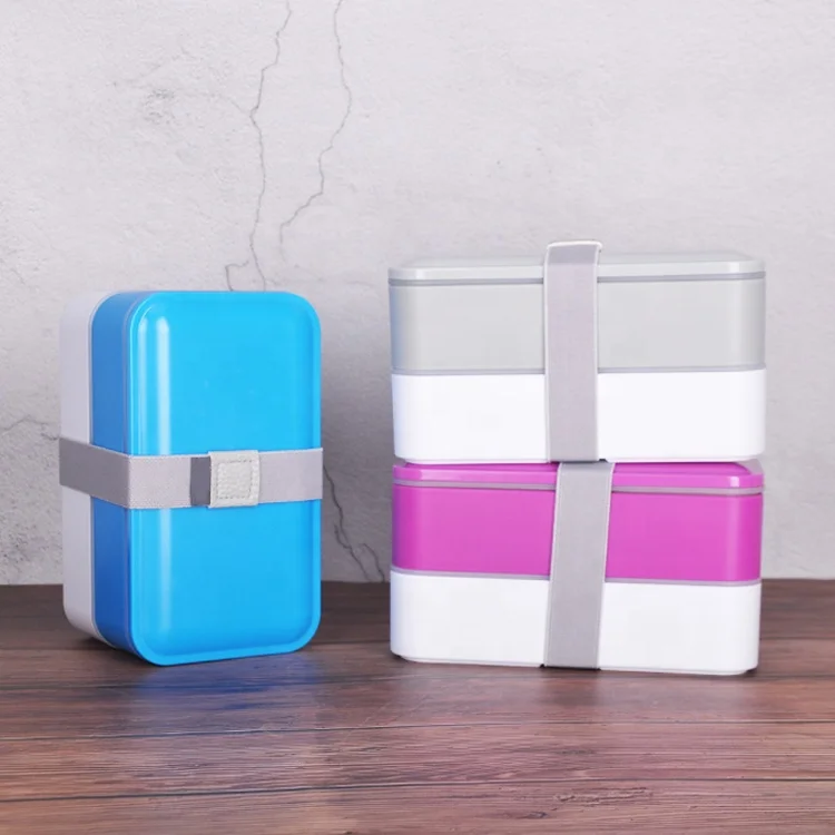 Ecofriendly 2 Layer Lunch Bento  Plastic Lunch Box For Office