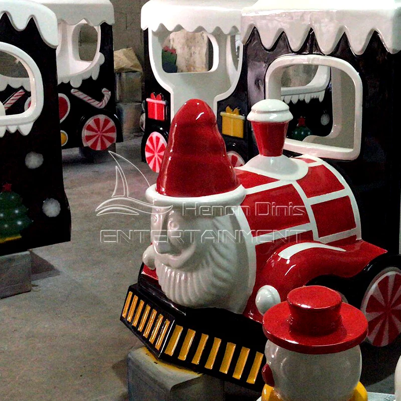 Best selling Theme Park Equipment Rides Attraction Christmas Theme Ride  Electric Christmas Track Train For Sale
