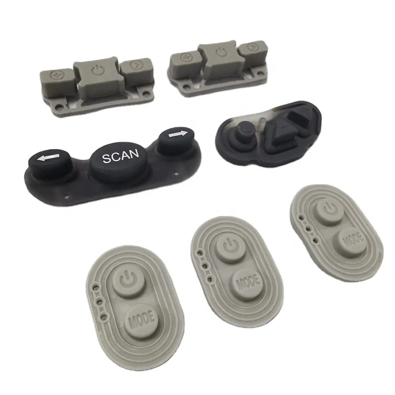 Kaixi OEM custom Silicone rubber keyboard keypad button with silk-printing PU oil carbon pill