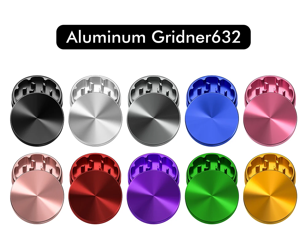 Wholesale 63mm 2Parts Portable Aluminum Herb Grinder
