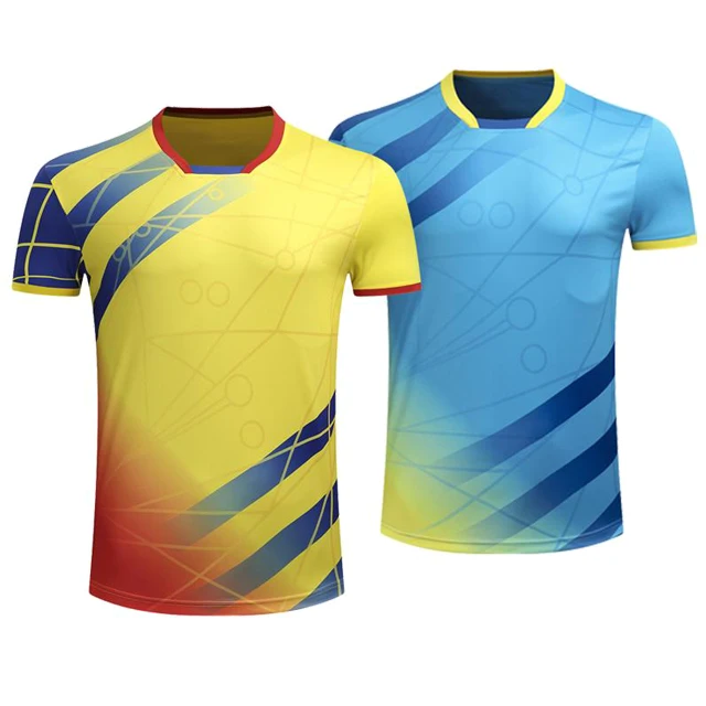 OEM Custom Made New Design Quick Dry Sportswear Team Training Jersey Breathable Badminton Shirt Men