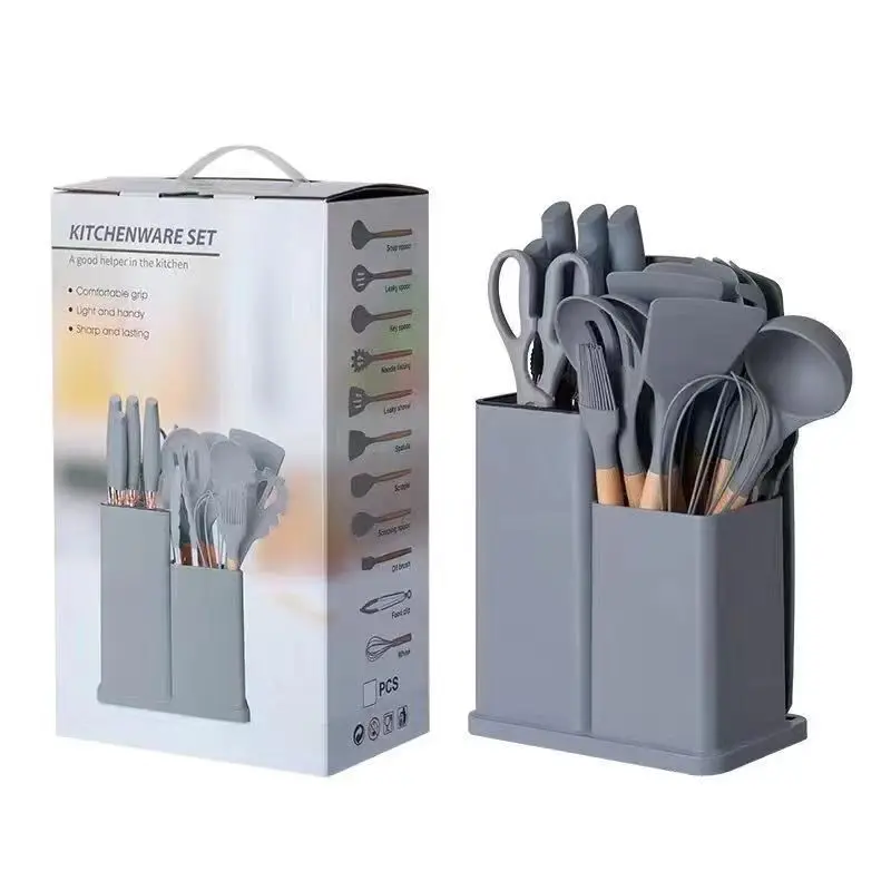 Kitchen Accessories 19PCS Kitchen Utensils Set Non-Stick Cookware for Kitchen Wooden Handle Spatula Egg Beaters Kitchenware