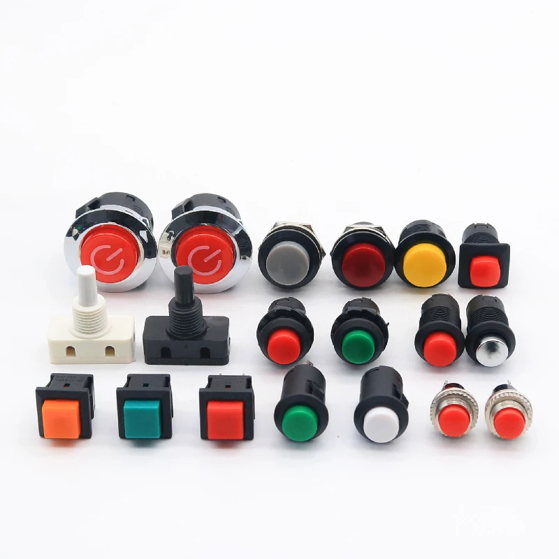 XXW reset/self-locking, 12/24V LED button switch, 3 pin on/off circular plastic button switch
