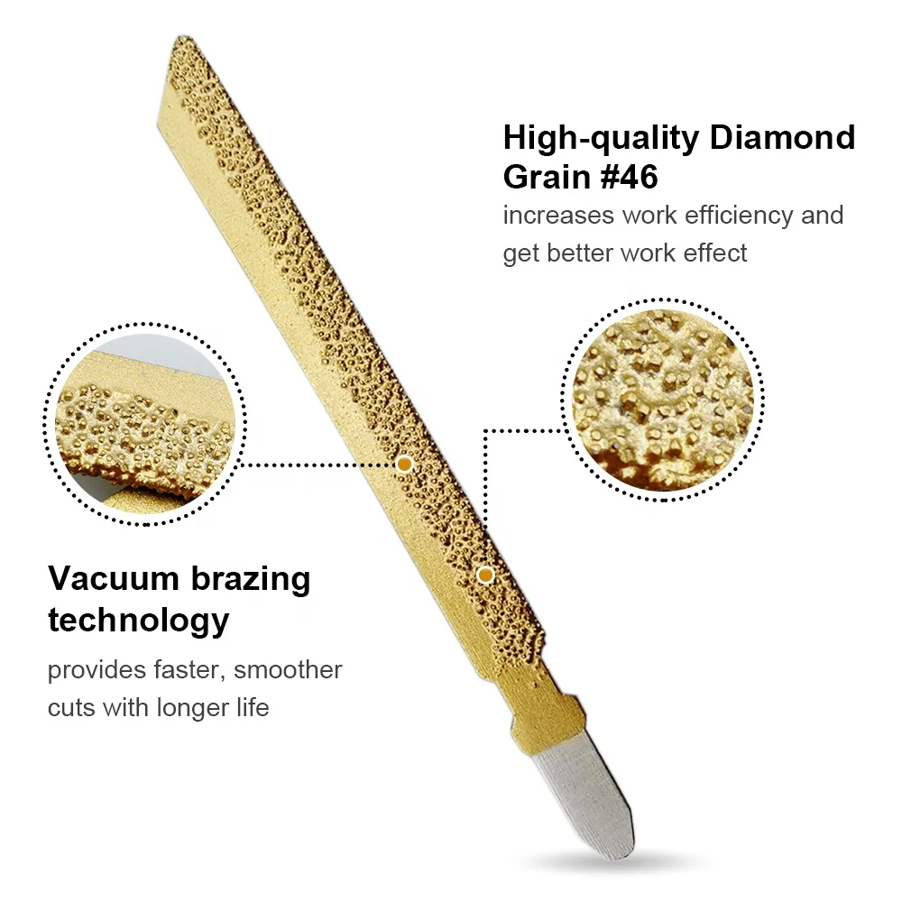 Dia 4 Inch/100mm T Shank Diamond Jig Saw Blade for Straight or Curved Cut on Granite Marble Ceramic Tile Brick Plastic