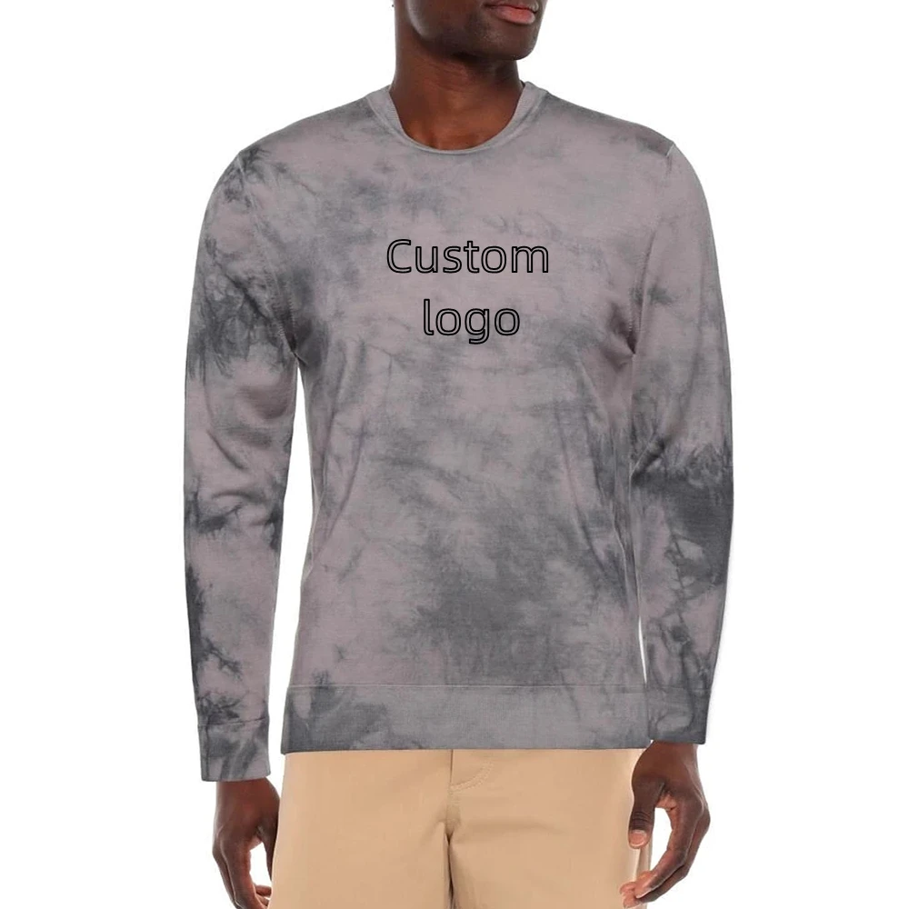 Custom sweater oversized streetwear long sleeved autumn thin logo oem & odm crew neck pullover knit new sweater men