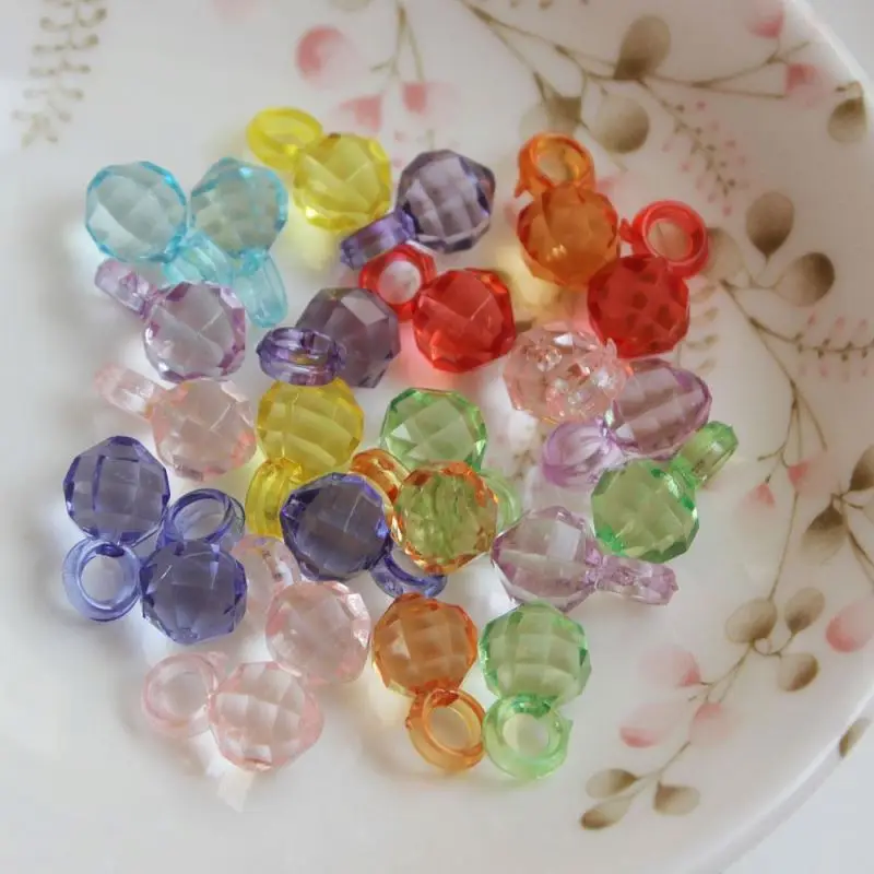 Novel Design Colorful 10*16mm with 3.5mm Top Hole Loose Chunky Ball Bead Kawaii Cheap Pendant for Kids Girls