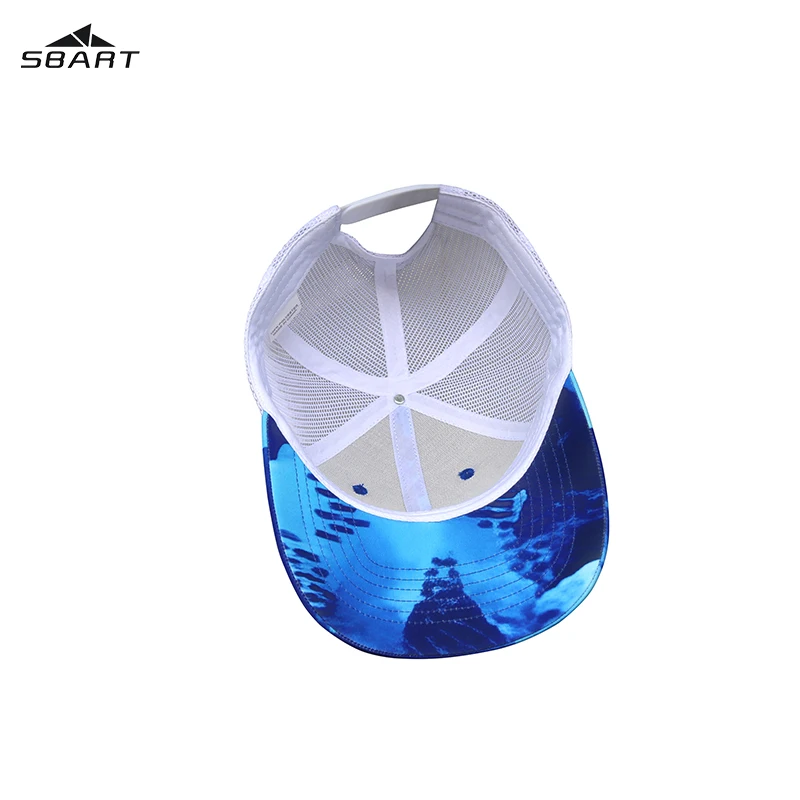 SBART Customized 100% Polyester Fitted 6 Panel Upf 50+ Fisherman Cap Sport Hats Snapback Baseball Cap