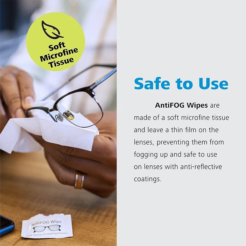 Disposable Pre Moistened Anti Fog Glasses Lens Cleaning Wipes For Eyeglasses
