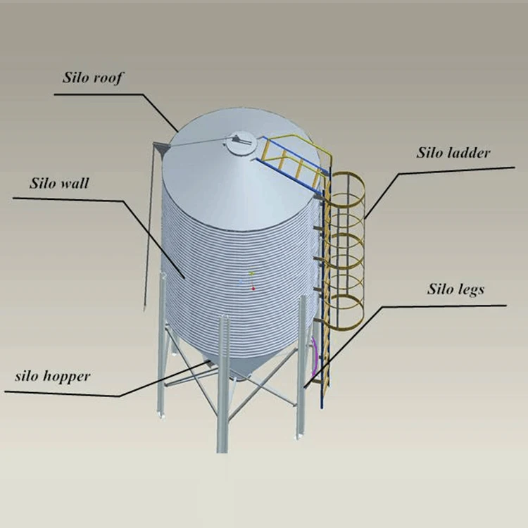 Factory direct high quality manufacture All steel structure base grain storage silo Feed silo with conveying system