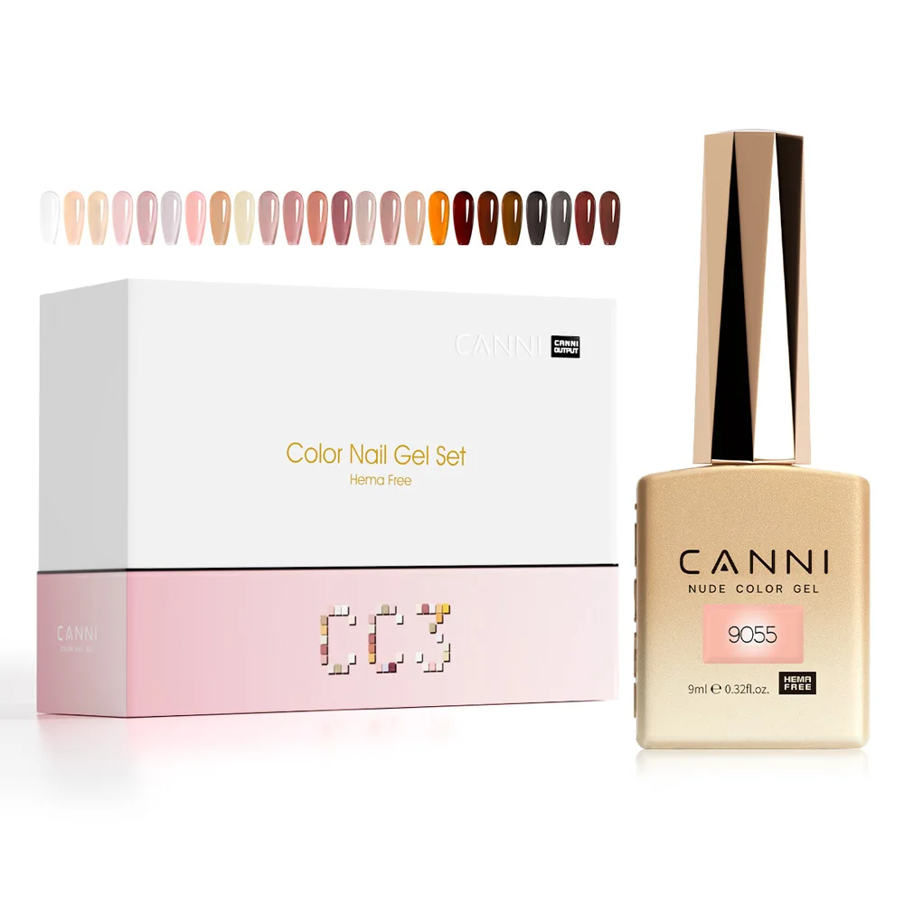 CANNI HEMA FREE Gel Kit  9ml CC1-CC6 Set Soak Off UV LED Semi Permanent Gel Nail Varnish Pastel Jelly Varnish Color Palette