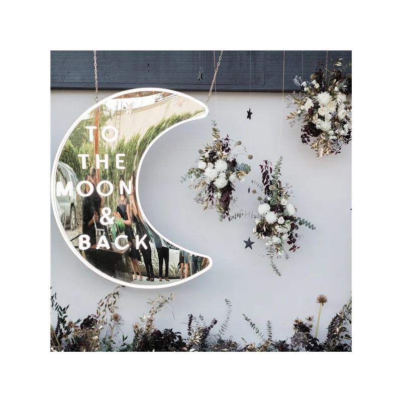 Room decor To the moon and back Neon Decor Art Lights Custom Led Acrylic Neon Signs For Wedding
