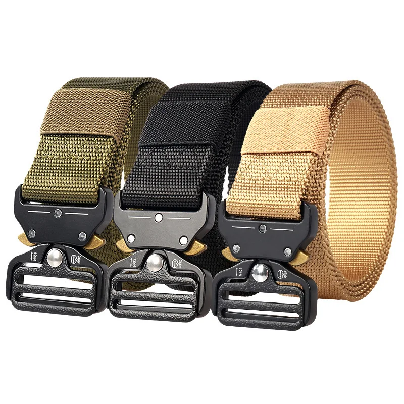 Wholesale Tactical Belt Nylon Belt Metal Buckle Men Waistband Heavy Duty Waist Belt