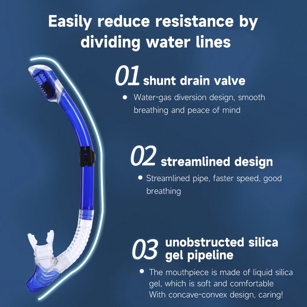Diving Snorkel Scuba Diving Equipment Silicone Full Dry Swimming Underwater Breathing Tube Hose Snorkeling Gear Diving Accessory