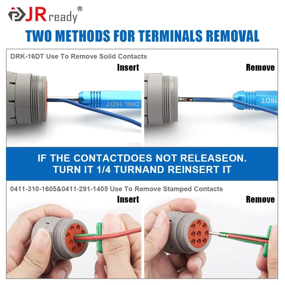 JRready ST5236 Deutsch  Terminal Removal Tool Pin Extractor Tool for 16# 12# 20# Contact 10-22 AWG