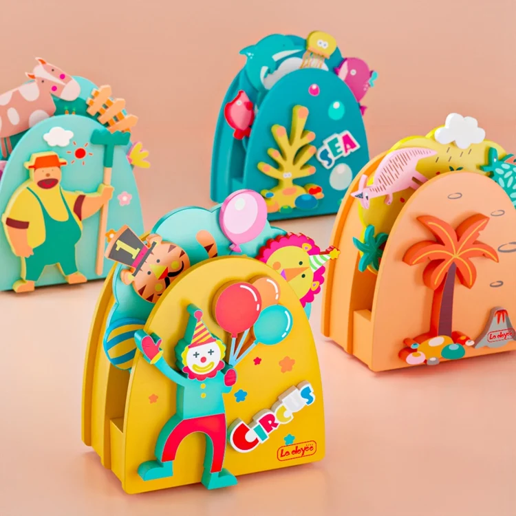 La doyee wooden kids dancing doll music box toy