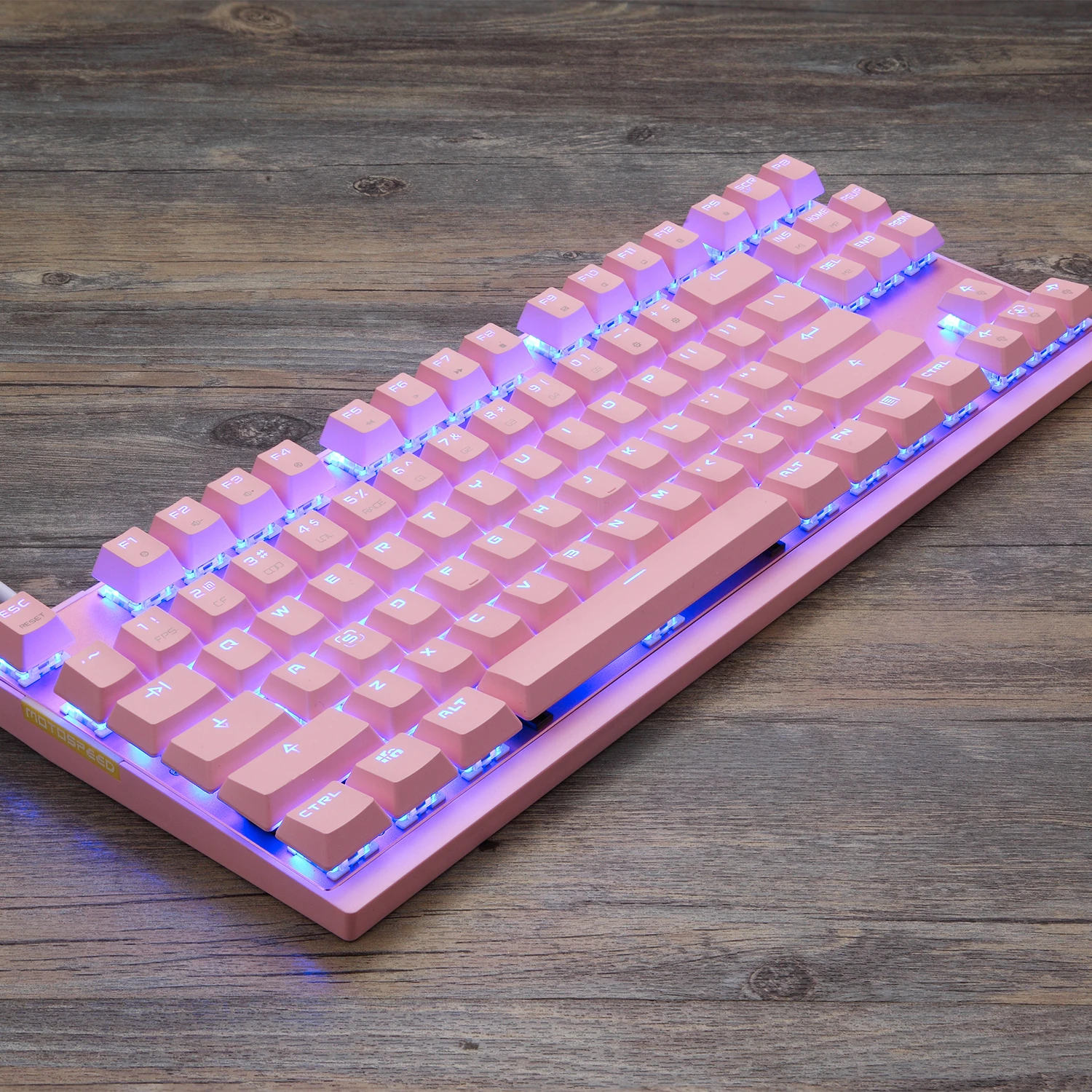 Motospeed CK82 RGB (розовый) Профессиональная механическая клавиатура, компьютерная клавиатура, 87 клавиш, подсветка, игровой ноутбук с двумя клавишами впрыска