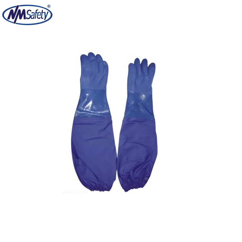 NMSAFETY anti-oil fish cleaning gloves PVC long sleeve gloves