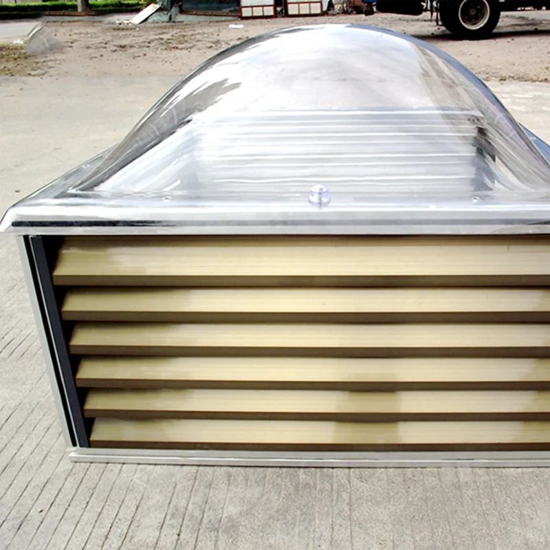 Double Glazing Clear Acrylic Glass Aluminum Roof Skylight Window for ventilation duct