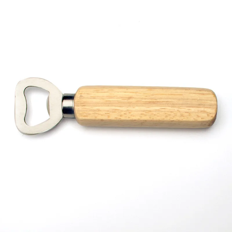 Engravable Beer Bar Corkscrew Party Gift Promotion Advertise Wooden Handle Opener
