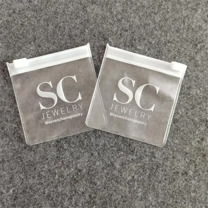 Custom your own logo  small pvc jewelry plastic zipper bag