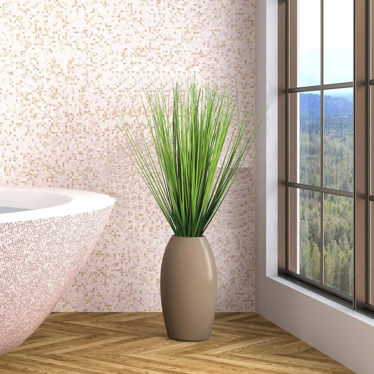 64cm Artificial Plants Onion Grass Greenery Faux Shrubs Plant Wheat Grass for Home Indoor Outdoor Decor