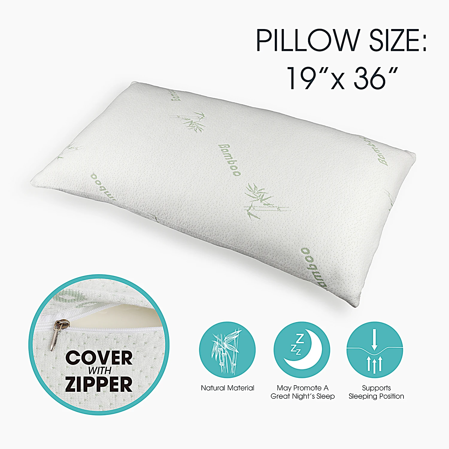 Soft Bamboo Fiber Knitted Sleep Improvement Head Pillowcase Memory Foam Pillow