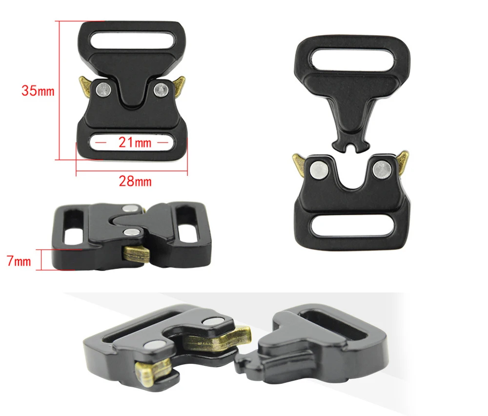 21mm hardware bag accessories black leather buckle for strap and boots small strong metal 3/4inch quick release buckle