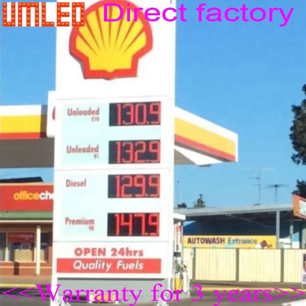 Pylon Sign For Station Red Gas Price Led Display